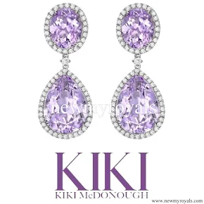 Kate Middleton Jewels Kiki McDonough Lavender Amethyst Pear and Oval Drop Earrings