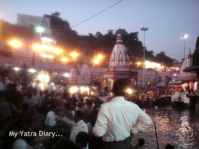 Sea of pilgrims at the Har Ki Pauri Ghat in Haridwar Moments before the Evening Ganga Arti begins