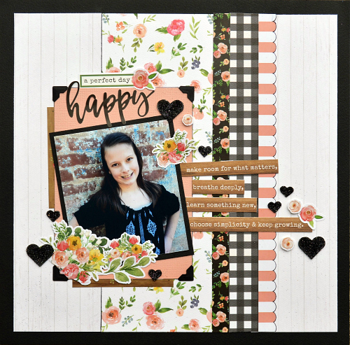 Using Foam Adhesive Products to Embellish a layout from the May ScrapRoom Kit