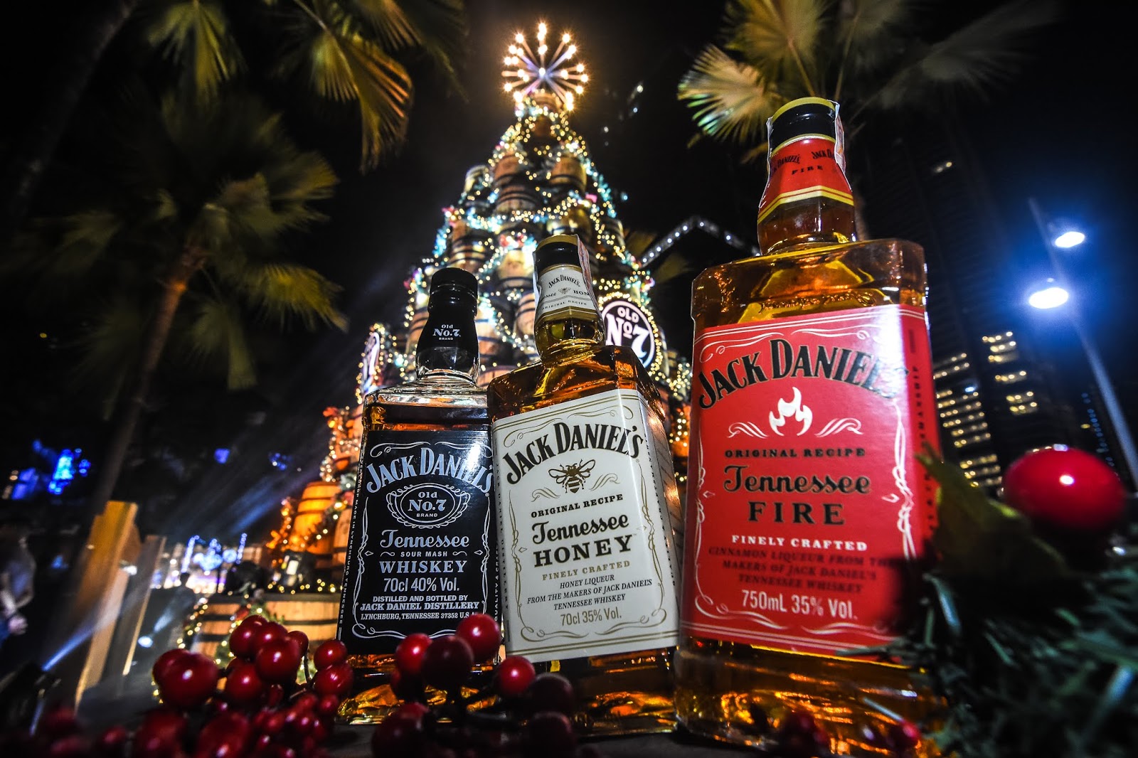 Jack Daniel's Lit Its Iconic Holiday Barrel Tree Deeply Chromatic