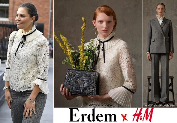 Crown Princess Victoria wore Erdem x H&M Blouse, Erdem x H&M collection Fall-Winter 2017 18 collection