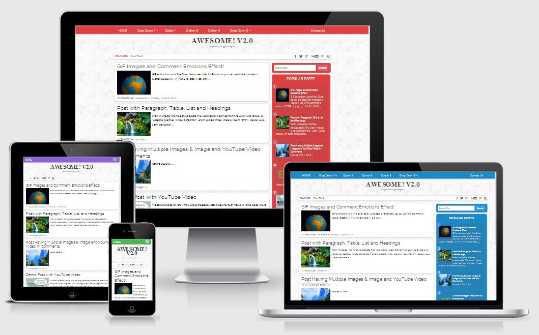Awesome V2 Responsive Blogger Template