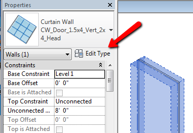 Curtainwallbim Inserting Curtainwall Doors As Embedded Curtainwalls