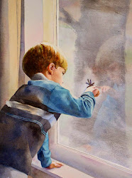 watercolor window figure painting fox barbara portraits paintings artist fine daily boy aquarelle children portrait enfants boys watercolours paintworks dailypaintworks