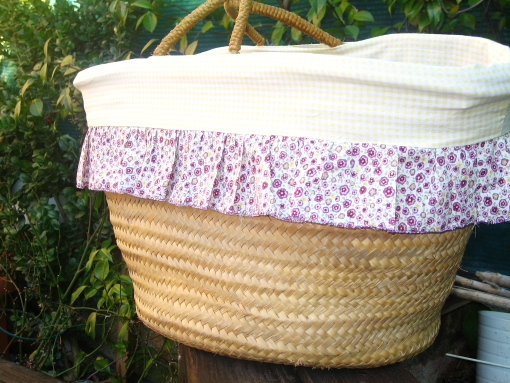 personalizar Capazo de paja forrado con tela