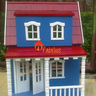 Rumah Boneka Barbie Arthur Biru Merah
