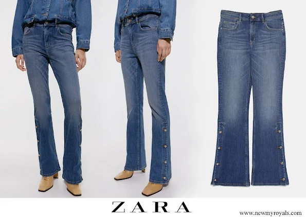 Crown Princess Elisabeth wore Zara Flared-buttoned Jeans