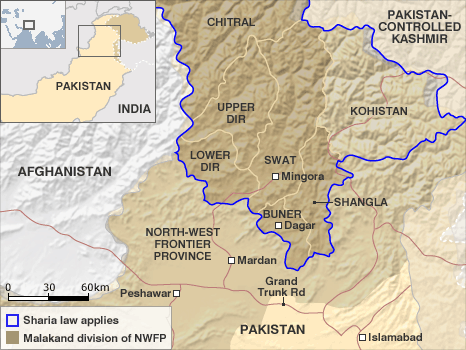 Map of Swat Pakistan