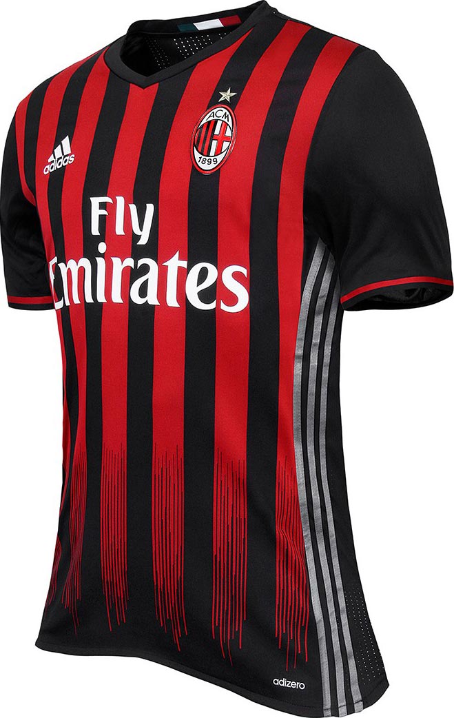 AC Milan 1617 Home Kit Released Footy Headlines AC Milan 1617 Home Kit Released Footy Headlines