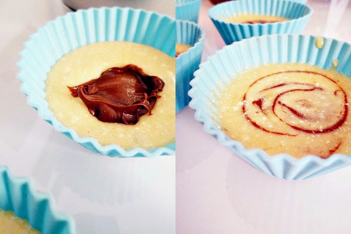 Nutella Swirl Vanilla Cupcakes
