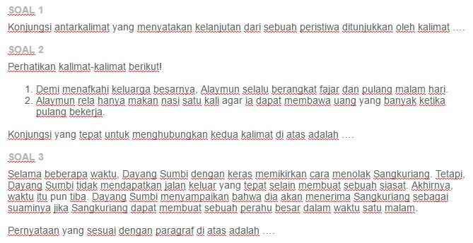 Contoh Soal Konjungsi Antarkalimat Ezy Blog