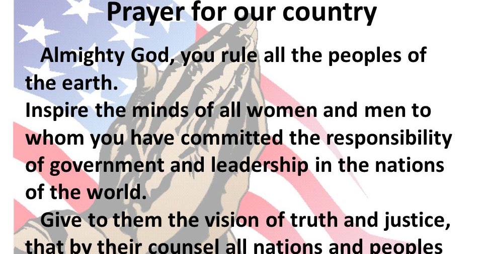 Pastor Don's Blog: Prayer for our country