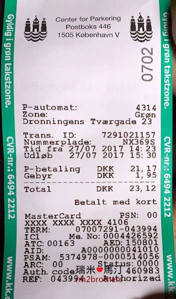 哥本哈根市區停車費率