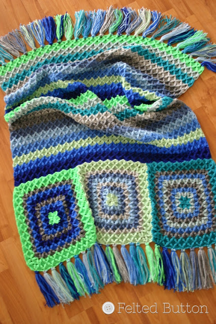 Parrotlet's Flight Blanket crochet pattern by Susan Carlson of Felted Button