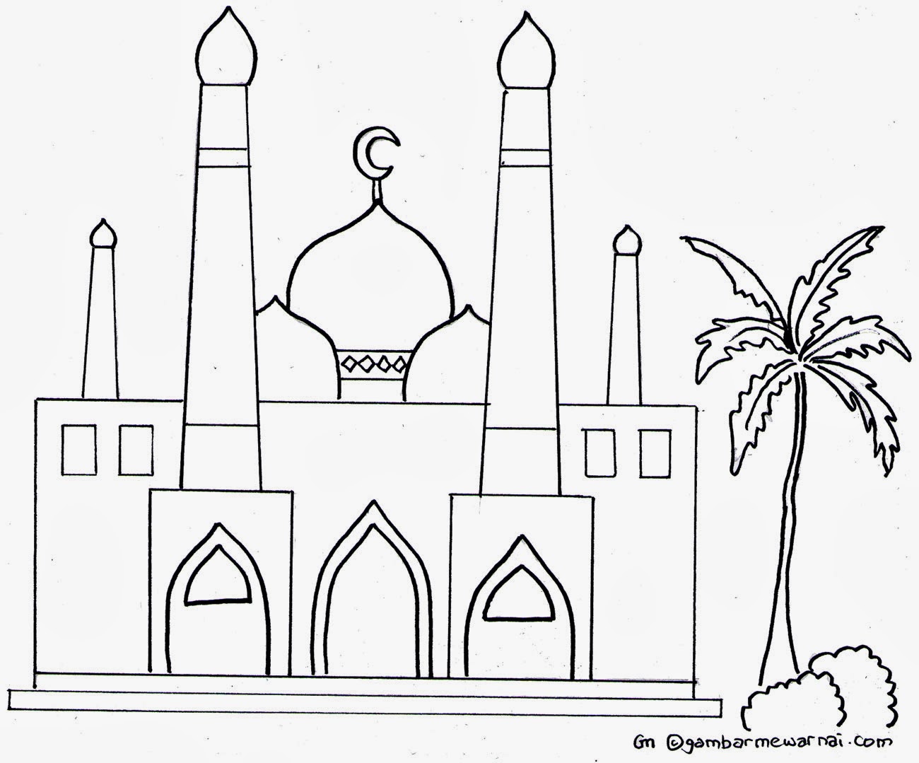 Sketsa Mewarnai Masjid Dunia Putra Putri Image Result Lomba Gambar