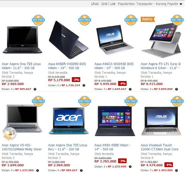 Laptop di Lazada