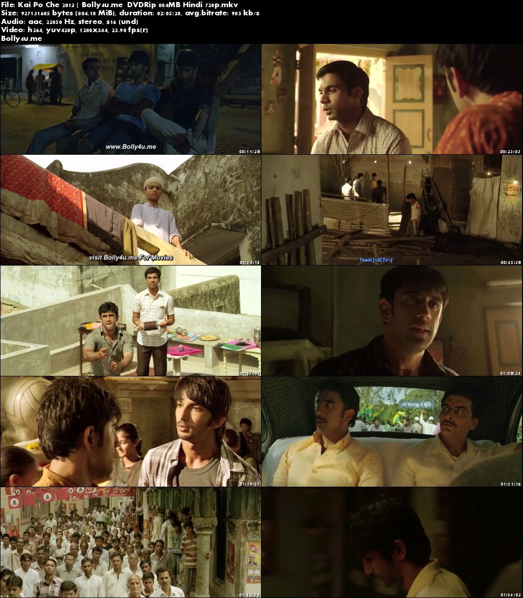 Kai Po Che 2013 DVDRip 850MB Full Hindi Movie Download 720p