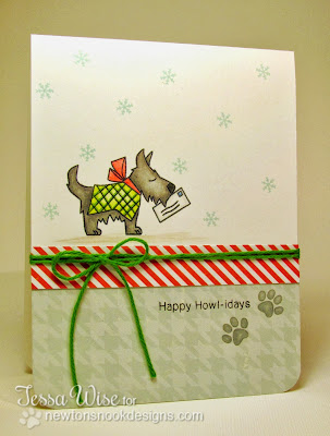 Dog Christmas card by Tessa Wise for Newton's Nook Designs