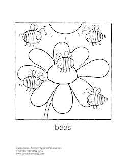 Picture of Happy Bees from Happy Silly Animal Coloring Fun PDF Download