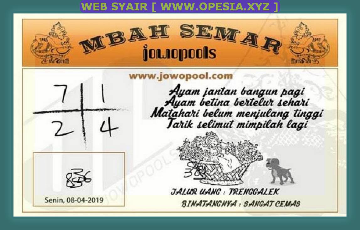 Kode syair hk Senin 8 April 2019 GOsyair SEDIA KODE