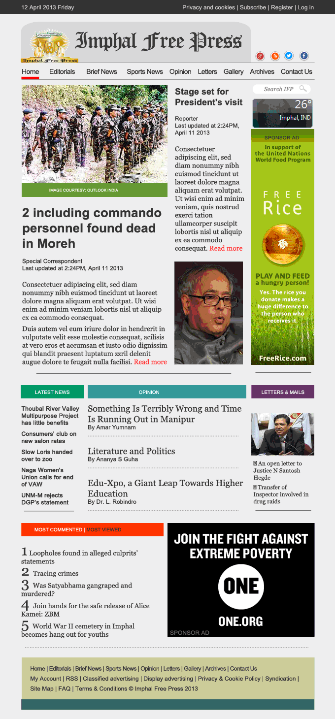 Uninvited design # 1 Imphal Free Press Uninvited design # 1 Imphal Free Press