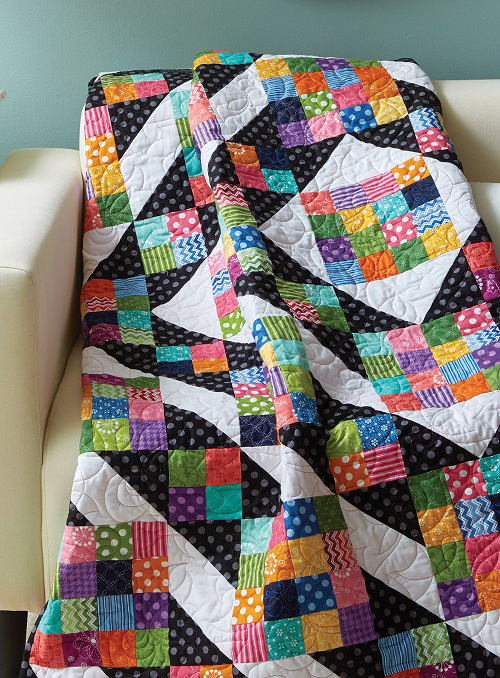Quilt colorful square patchwork