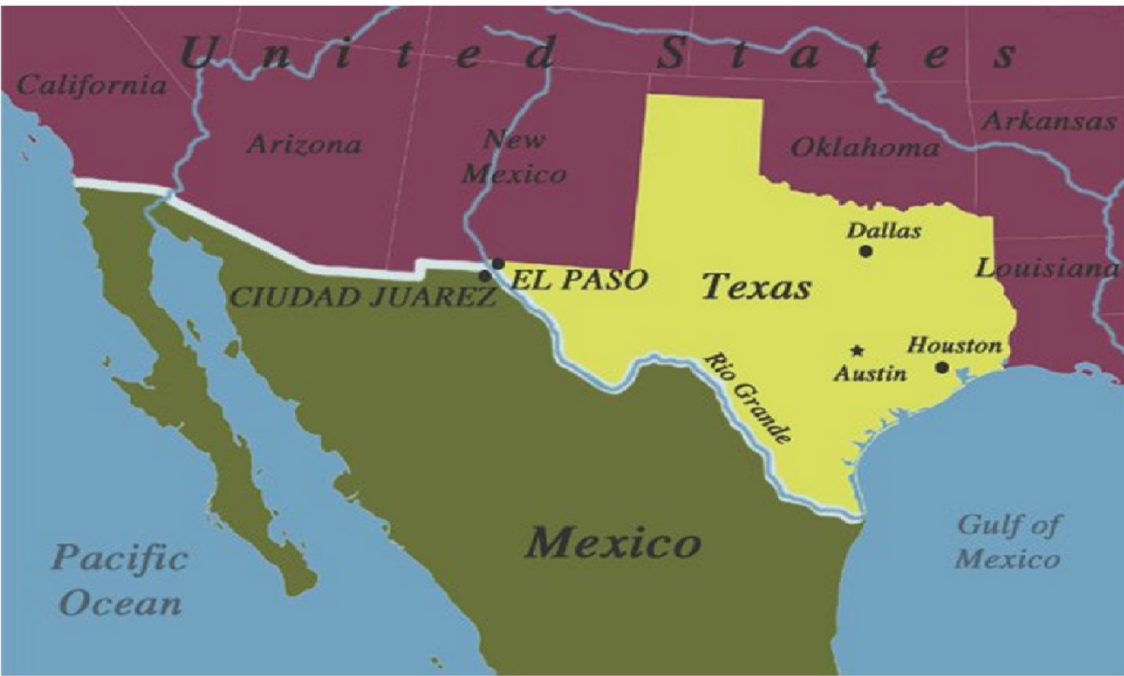 техас нью-мексико аризона калифорния на карте. мексика и техас на карте. граница калифорнии и мексики карта. нью-мексико штат на карте. граница мексики и сша на карте.