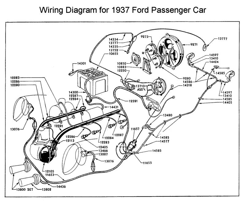 1937 Ford Passenger Car Wiring Diagram