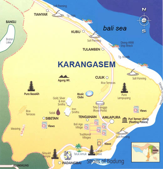DUNIA Bali Information About Bali Island Map of Karangasem