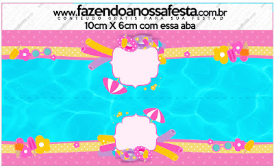 Fiesta en la Piscina para Niña Morena: Etiquetas para Candy Bar para Imprimir Gratis. Esta es una etiqueta para bolsas de golosinas.