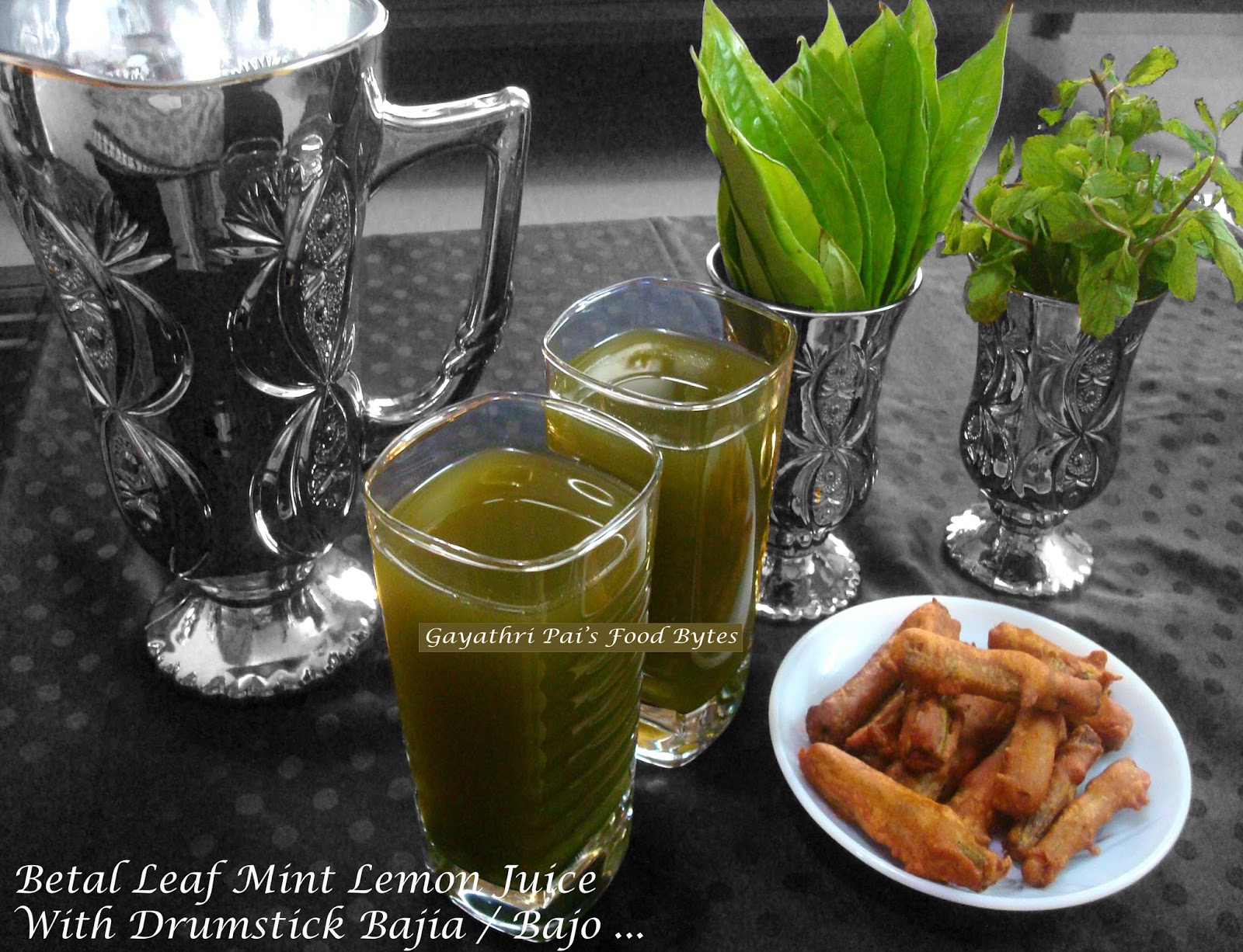 Gayathri Pai's Food Bytes Chilled Betel Leaf + Mint + Lime Juice.