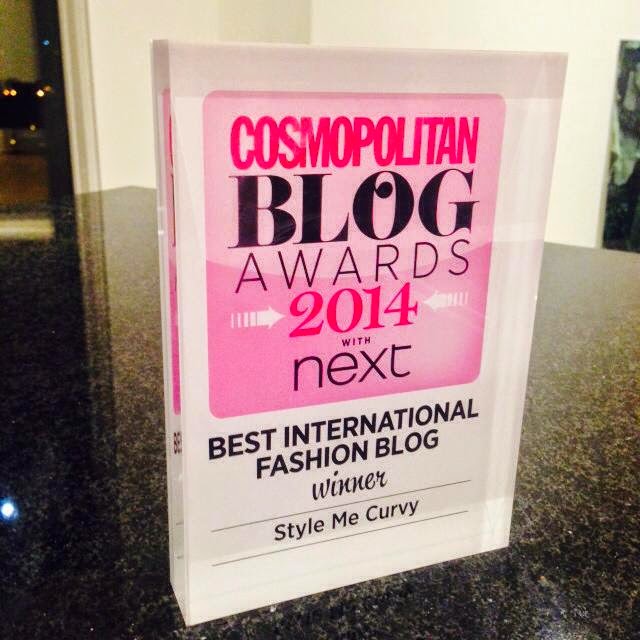 Style Me Curvy Wins Best International Fashion Blog from Cosmopolitan UK!