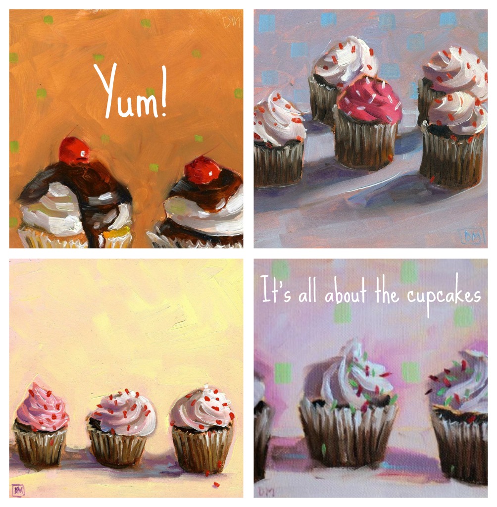 It's all about the cupcakes, cupcake paintings,debbie miller