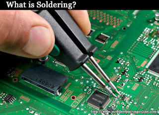 mobile PCB soldering Soldering is a method of connecting electronic component and its copper print on a PCB together by melting another filler metal in between them