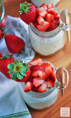 Strawberry Cheesecake in a  Jar | by Life Tastes Good
