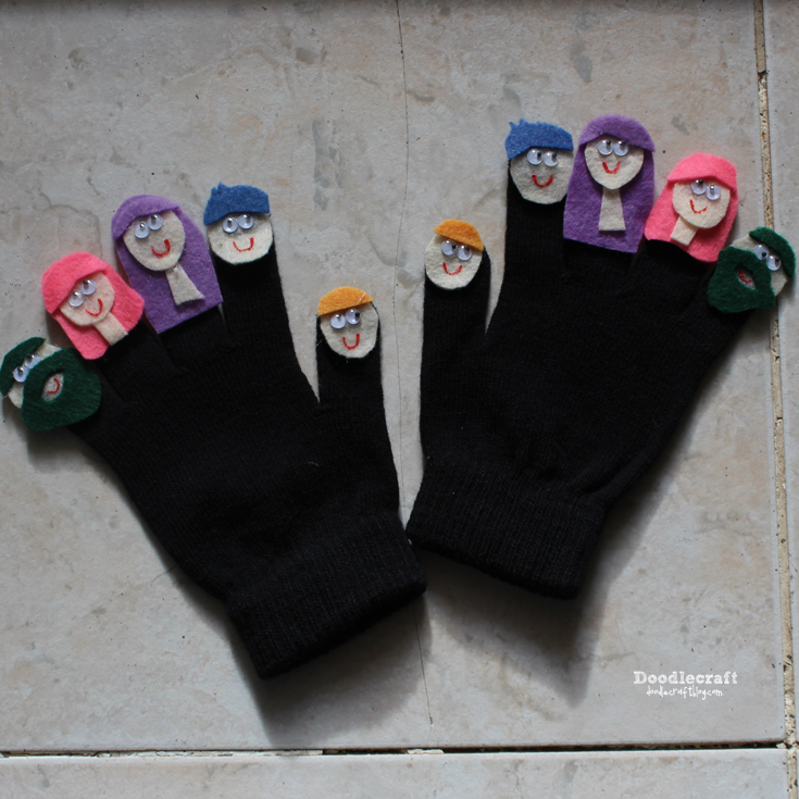 Doodlecraft Easy Finger Puppet Gloves!