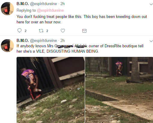 Twitter user calls out her neighbor who maltreats her nephew...