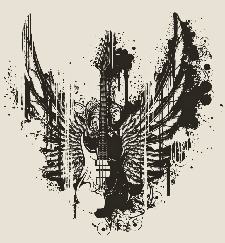 Гитара с крыльями рисунок