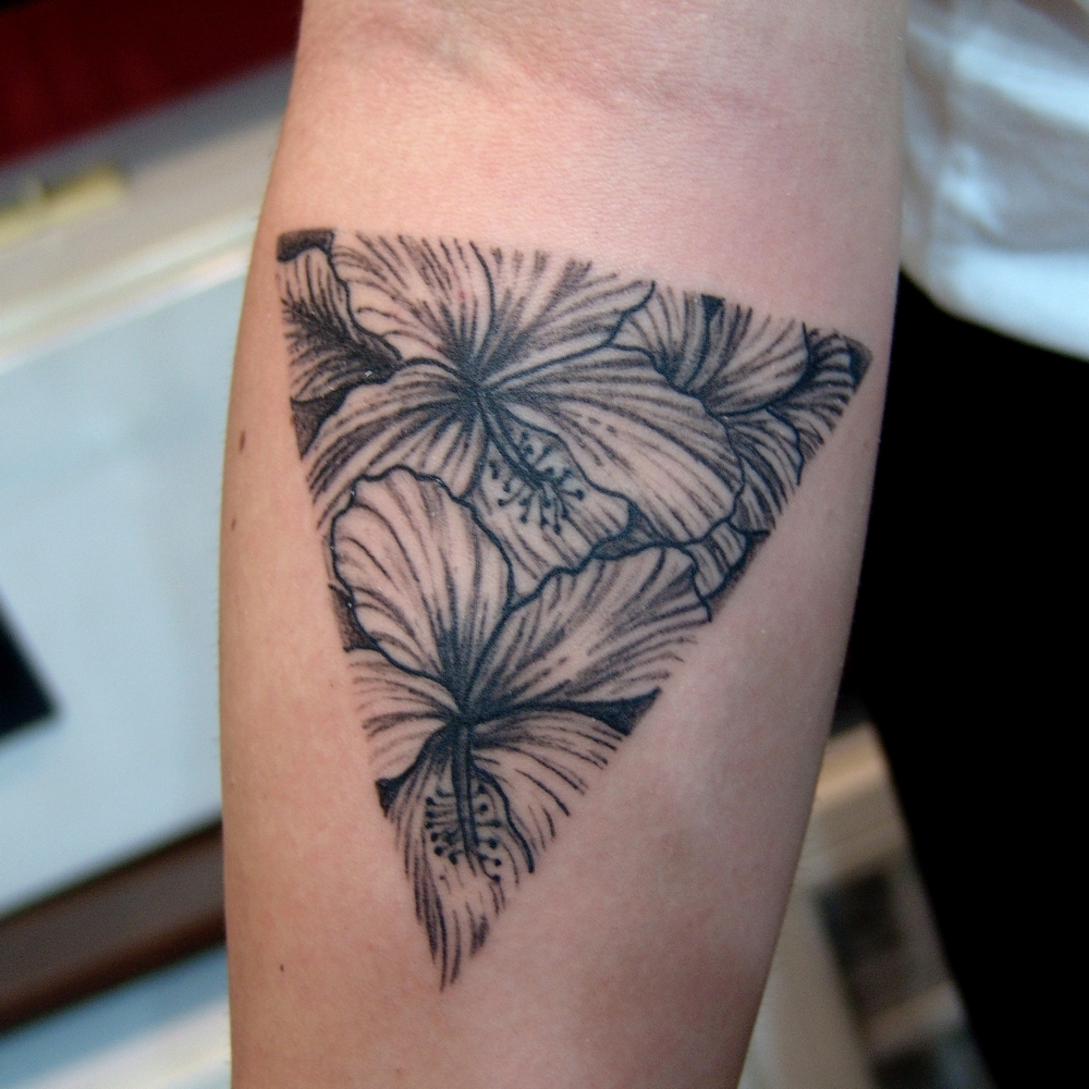 Triangle Flower Tattoo.