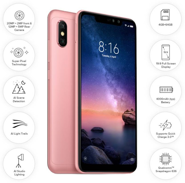 mi 6 rose gold flipkart