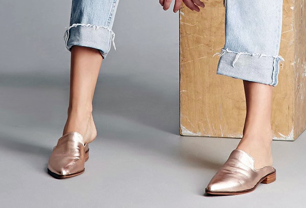 metallic mules