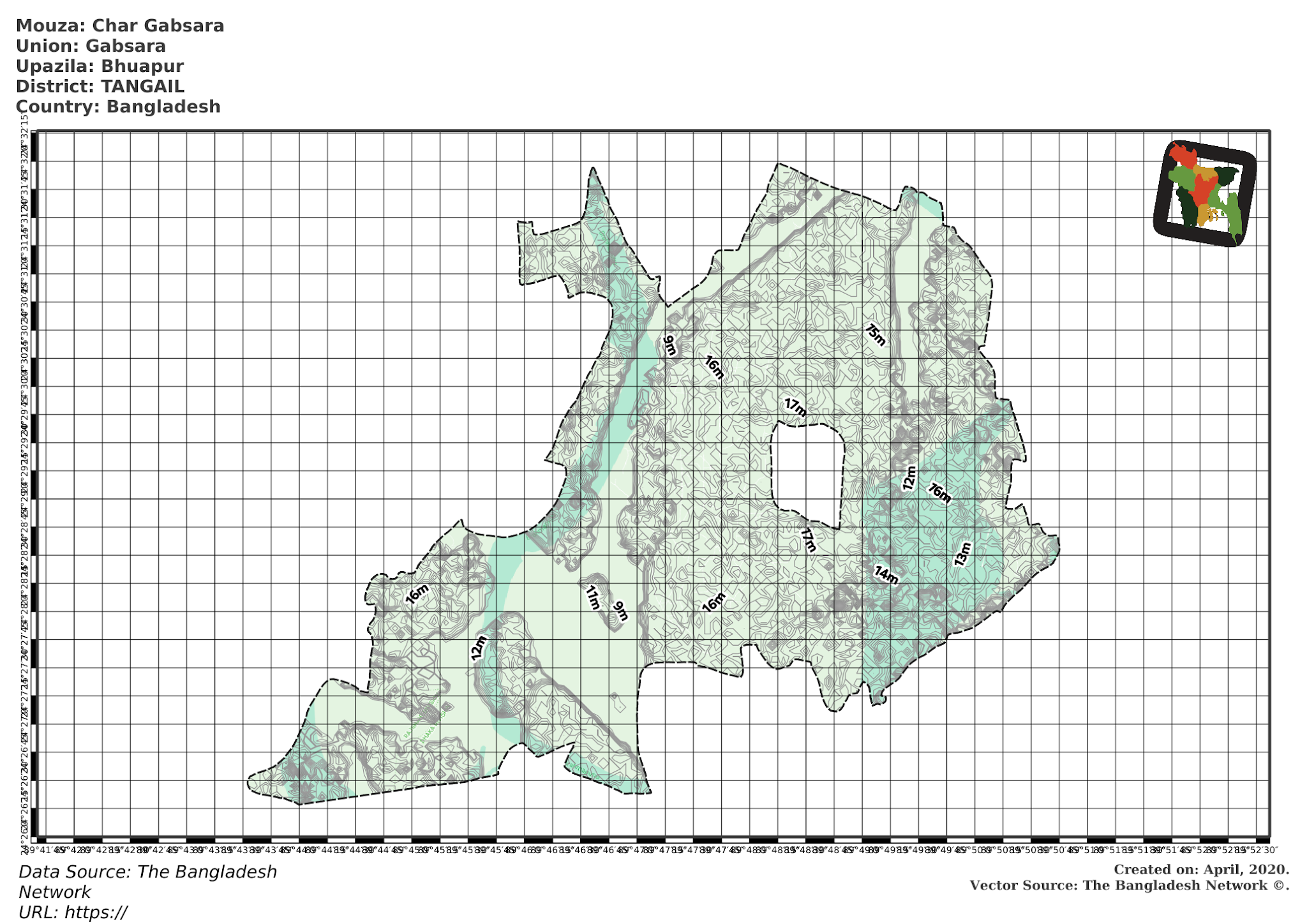 Map of Char Gabsara Mouza of Bhuapur Upazila, TANGAIL Map of Char Gabsara Mouza of Bhuapur Upazila, TANGAIL, Bangladesh.