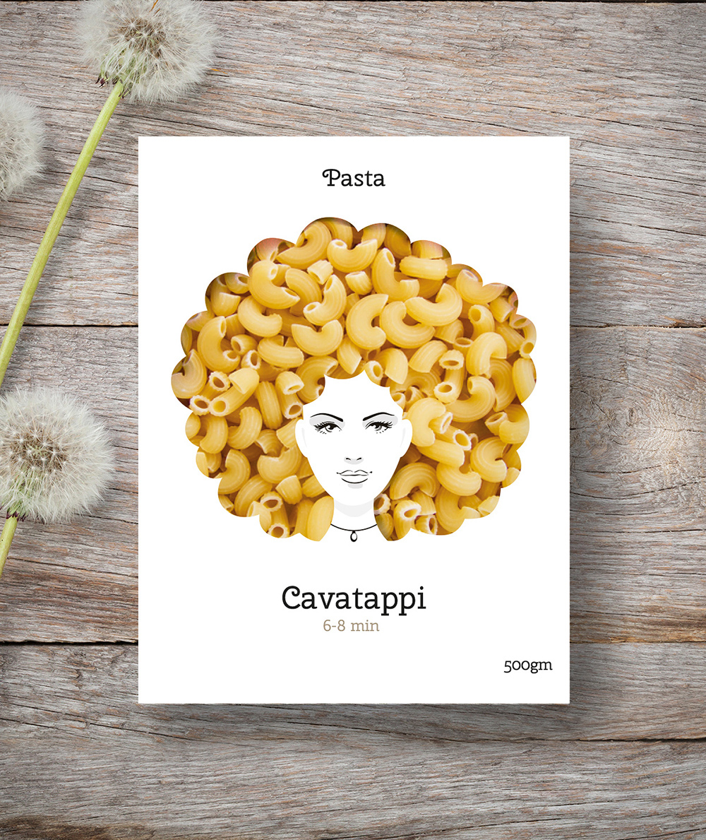 good hair day pasta packaging design
