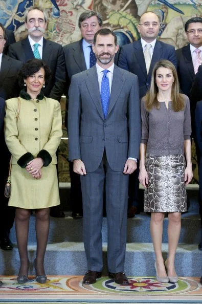 Prince Felipe and Princess Letizia receive Patronato de la Fundacion Conocimiento y Desarrollo representatives