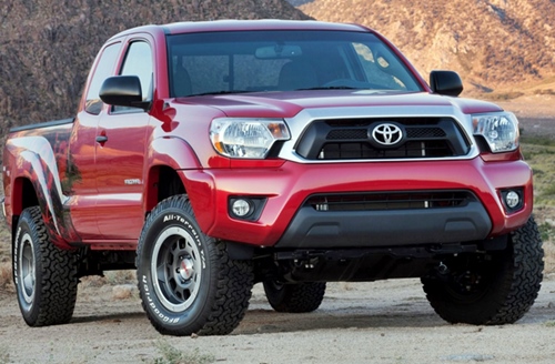 Big Red Toyota Tacoma Strong Design 2016