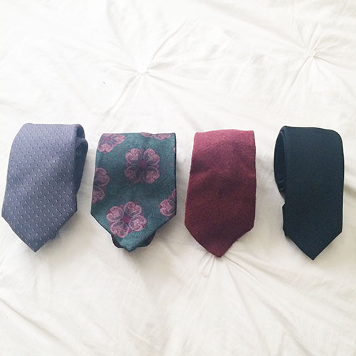 thrifted designer ties, vintage ties, christian dior tie, yves saint laurent tie