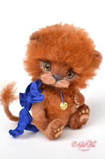 Artist teddy lion, one of a kind, lion teddy, handmade lion, NatalKa Creations, teddies with charm, stuffed animal, Löwe, Tedddy Löwe