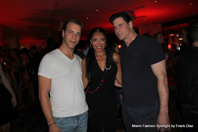 Lissette Rondon with Benno and Bojan, designers of Barraca Chic at Funkshion Swim Week in Miami Beach.