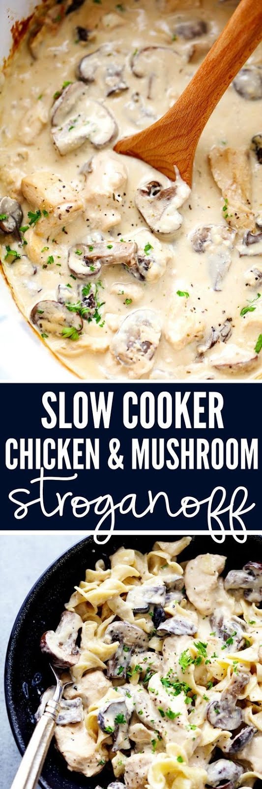 Slow Cooker Chicken and Mushroom Stroganoff