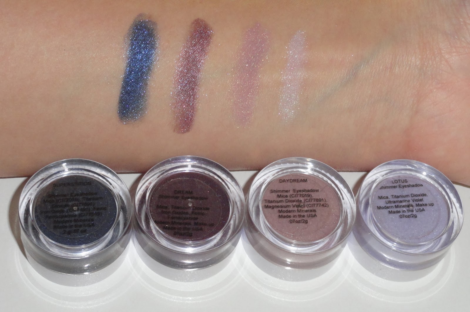 Makeup & Mutts Modern Minerals Eyeshadow Swatches